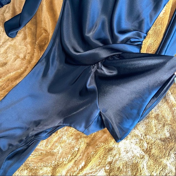 Alexander Wang Asymmetric Gathered Satin Dress in Black - Picture 8 of 13